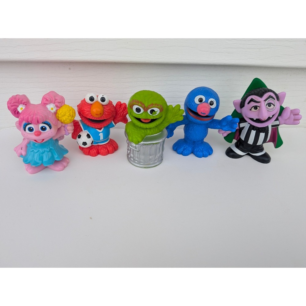 Fisher-Price Sesame Street Little People Figure Lot Elmo Abby Oscar Grover Count